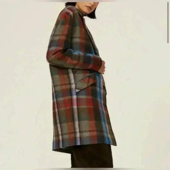 VERONICA BEARD Dickey Jacket Long Over Coat Wool Plaid Patchwork XS 0 2 $1200 - Picture 15 of 16